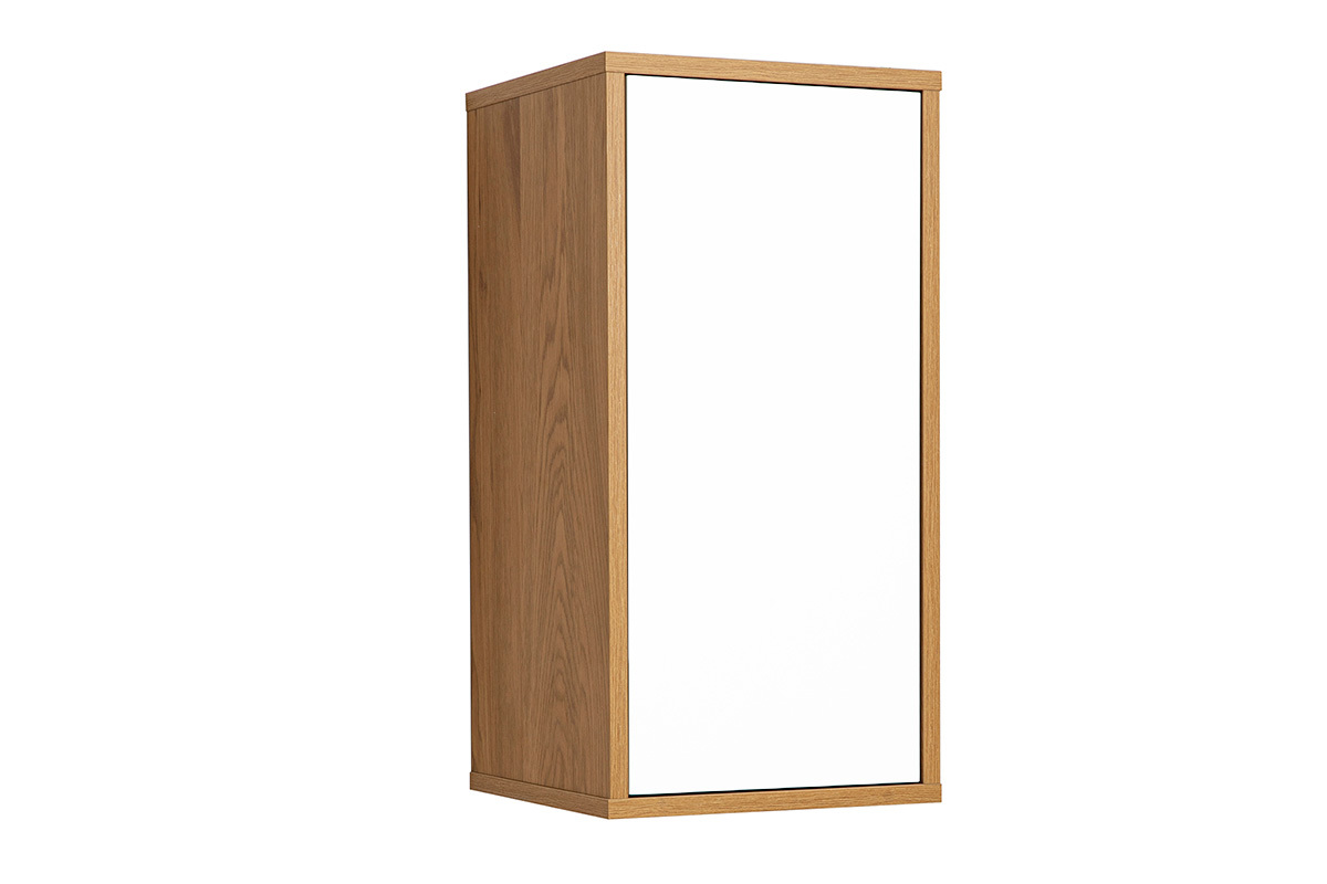 Wandaufbewahrung wei�e Ausf�hrung und helles Holz Eiche L30 cm FLEXO