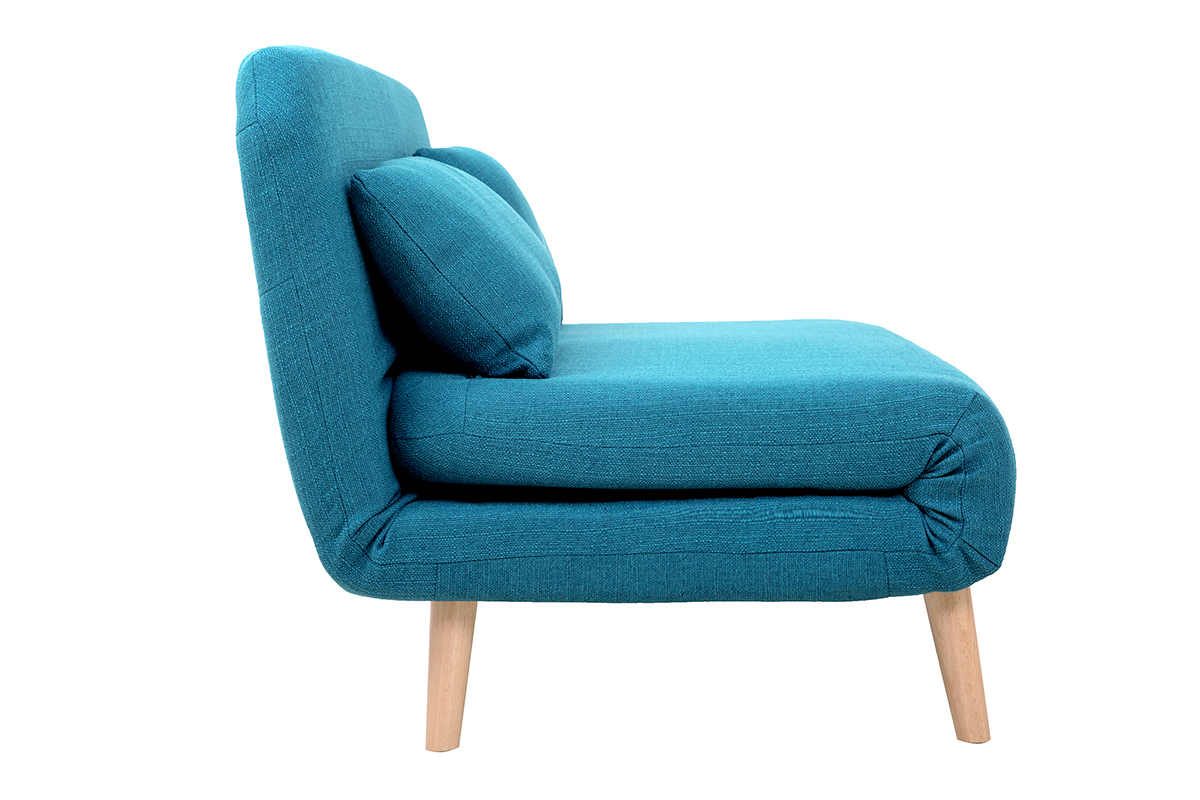 Wandelbare 2-Sitzer-Bank aus enteblauem Stoff AMIKO