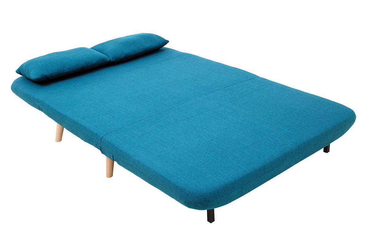 Wandelbare 2-Sitzer-Bank aus enteblauem Stoff AMIKO