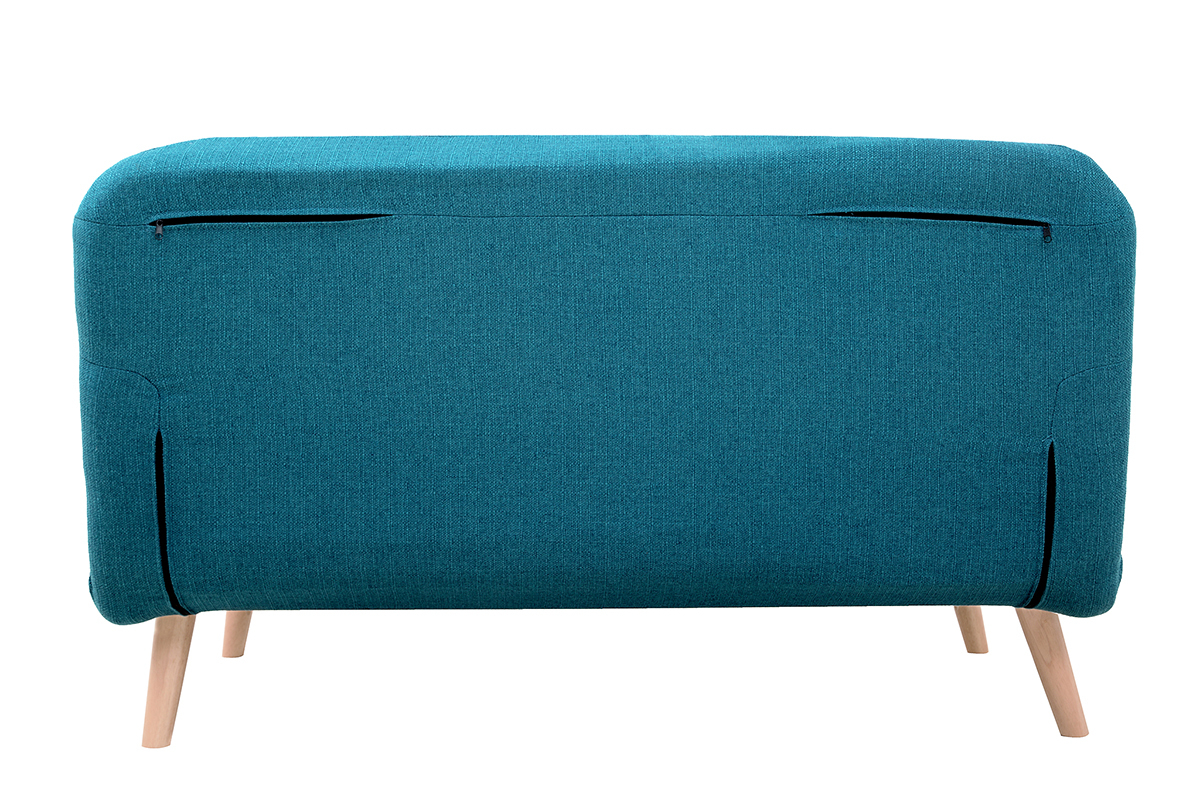 Wandelbare 2-Sitzer-Bank aus enteblauem Stoff AMIKO