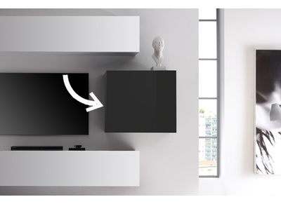 Wandelement COLORED quadratisch - Anthrazitgrau lackiert