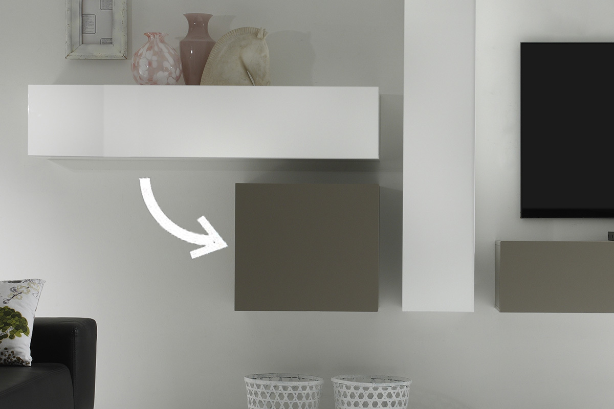 Wandelement COLORED quadratisch - taupefarben matt