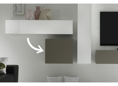 Wandelement COLORED quadratisch - taupefarben matt