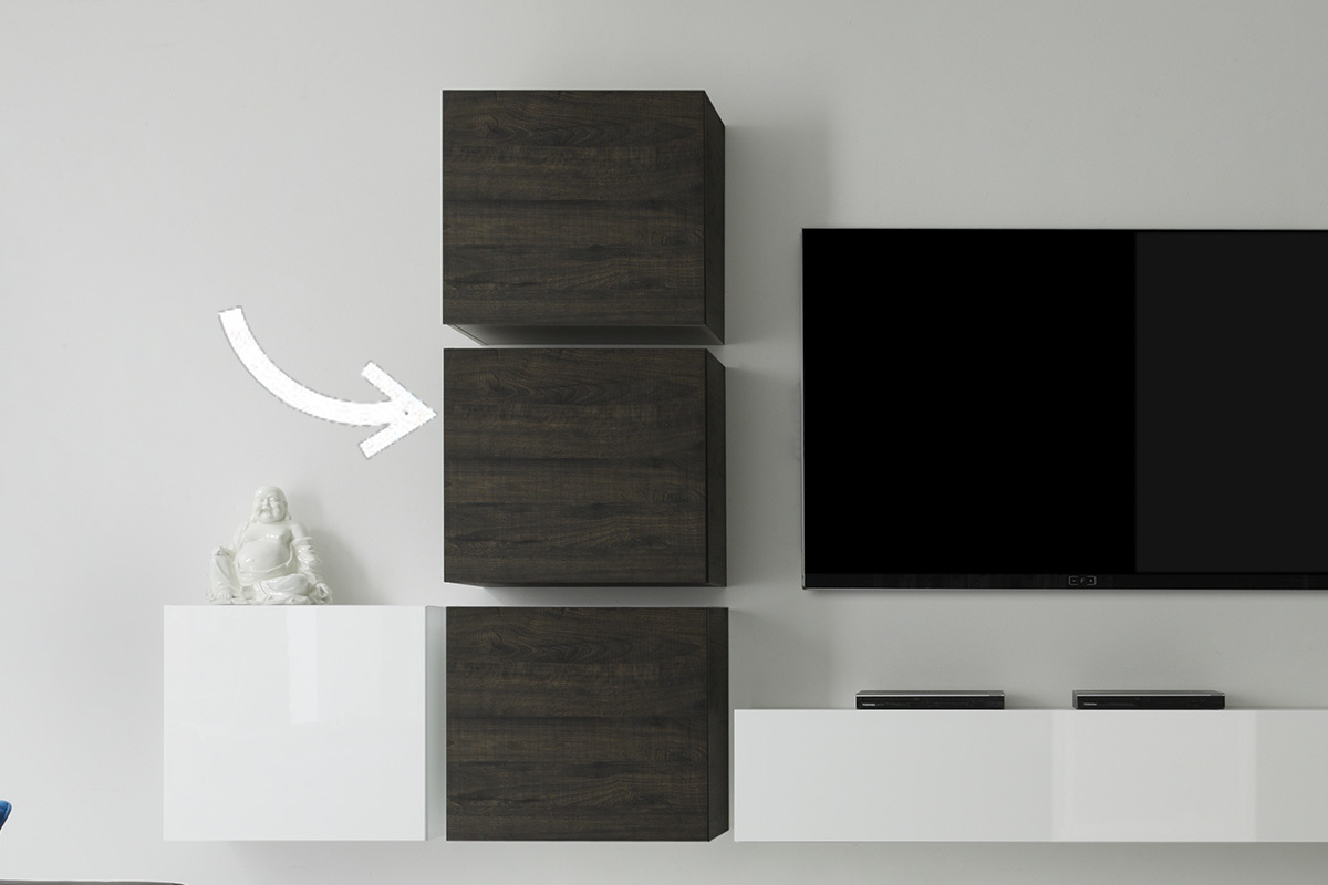 Wandelement COLORED quadratisch Wenge