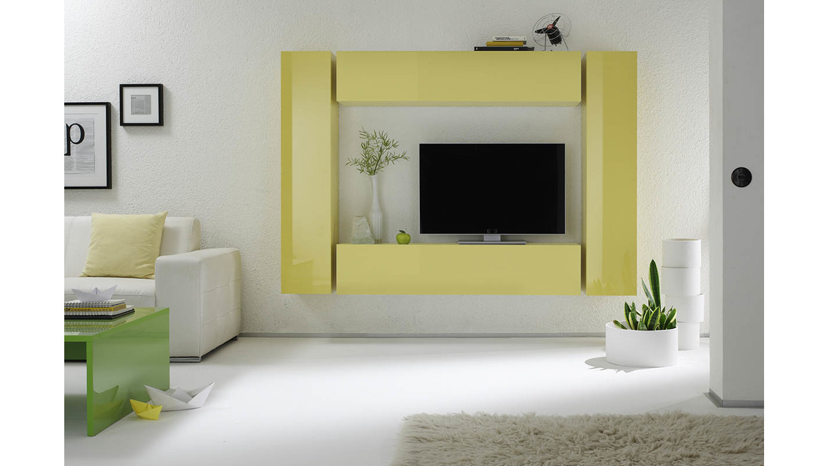Wandelement TV COLORED horizontal oder vertikal lackiert Gelb