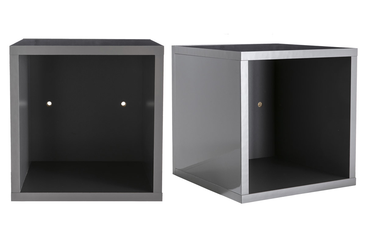 Wandelemente quadratisch glnzend grau lackiert (2er-Set) ETERNEL