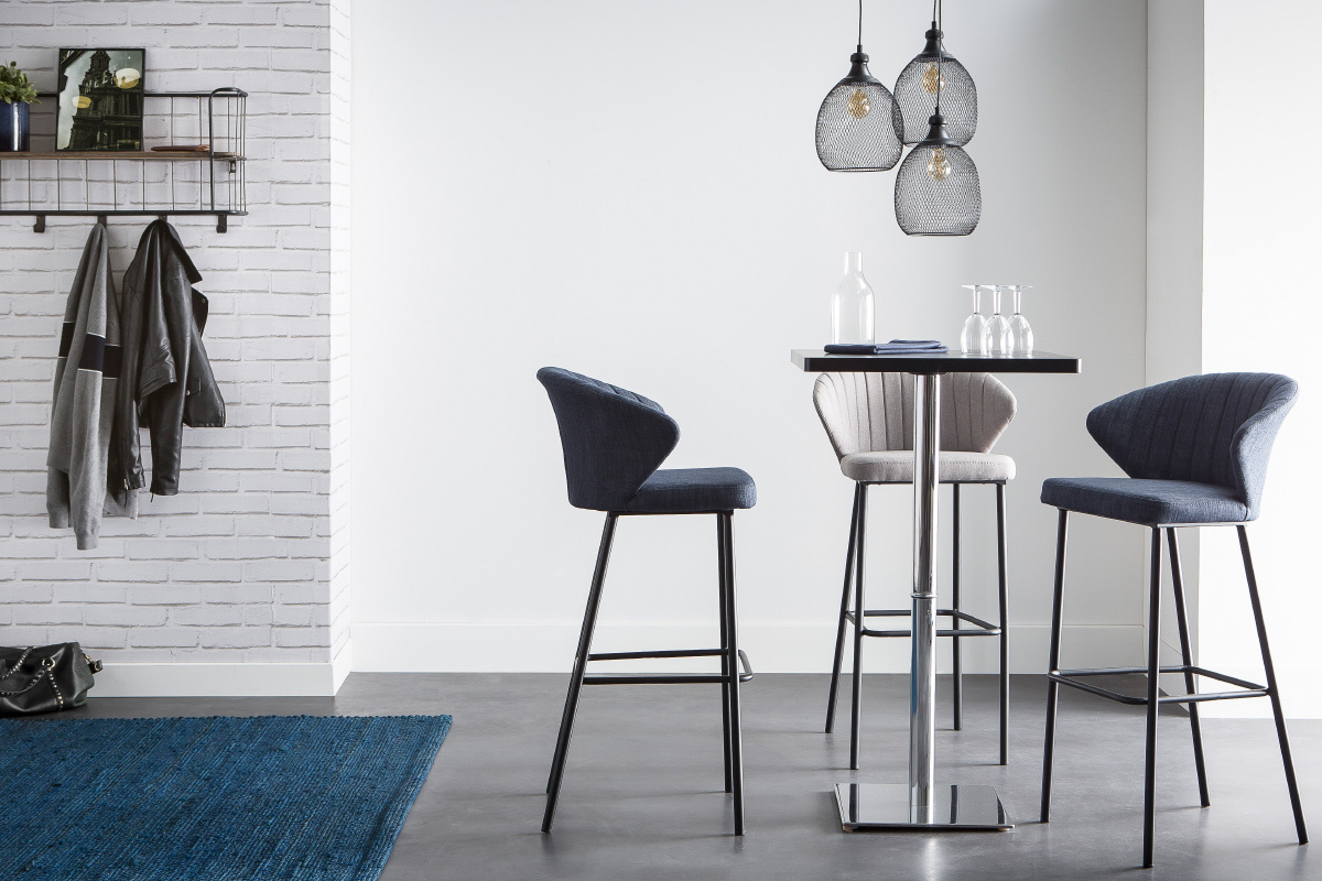 Wandgarderobe Metall Grau und Holz 85 cm MANUFACTURE