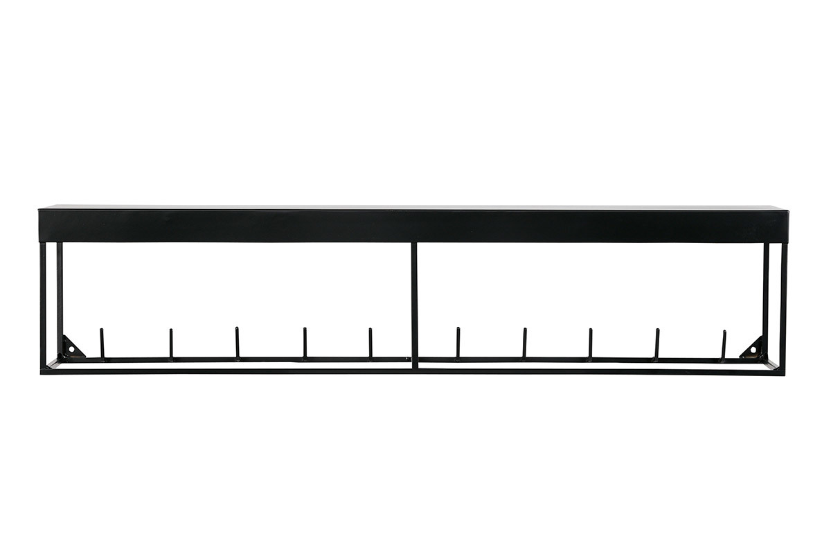 Wandgarderobe Metall Schwarz 90 cm PEG