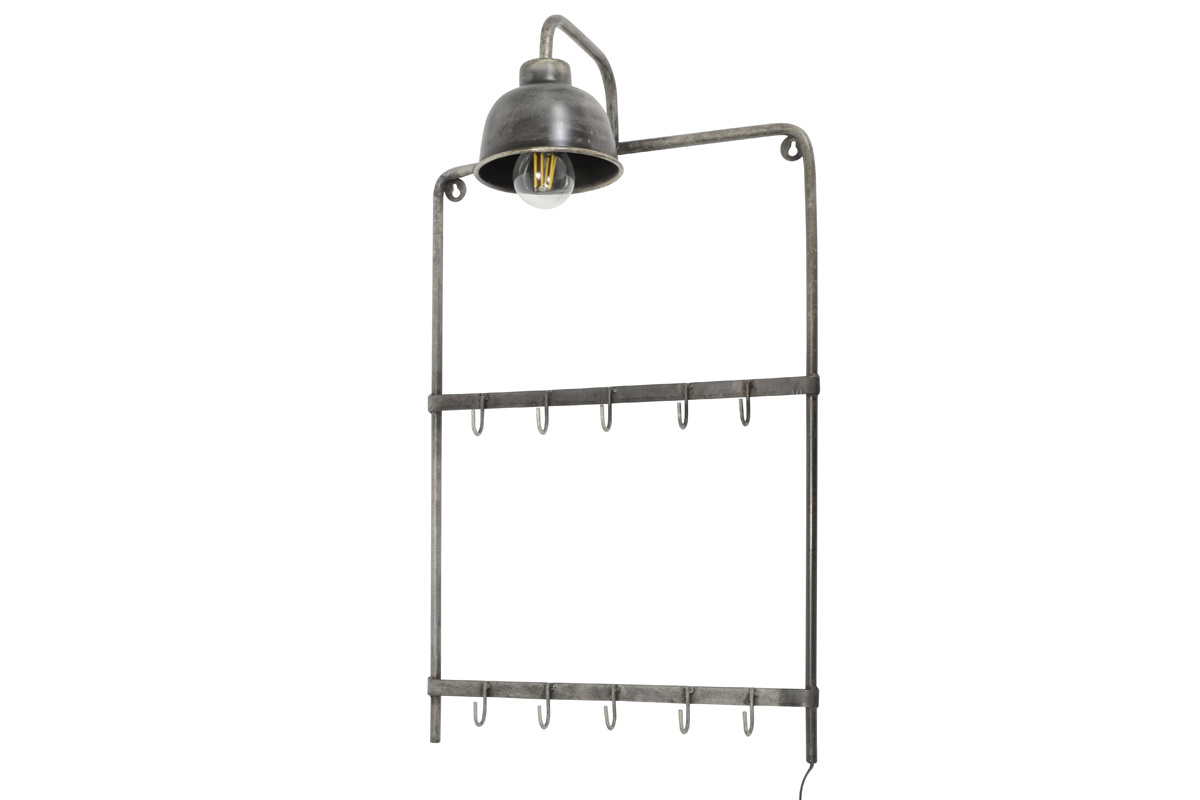 Wandgarderobe mit Lampe aus Metall Vintage MOBY