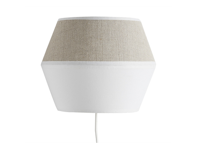 Wandleuchte aus weißer Baumwolle und naturfarbenem Leinen CONIE