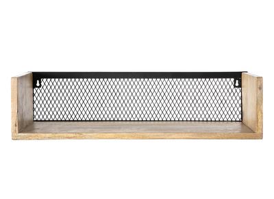 Wandregal Industrie-Stil Mangoholz und Metall 60 cm RACK