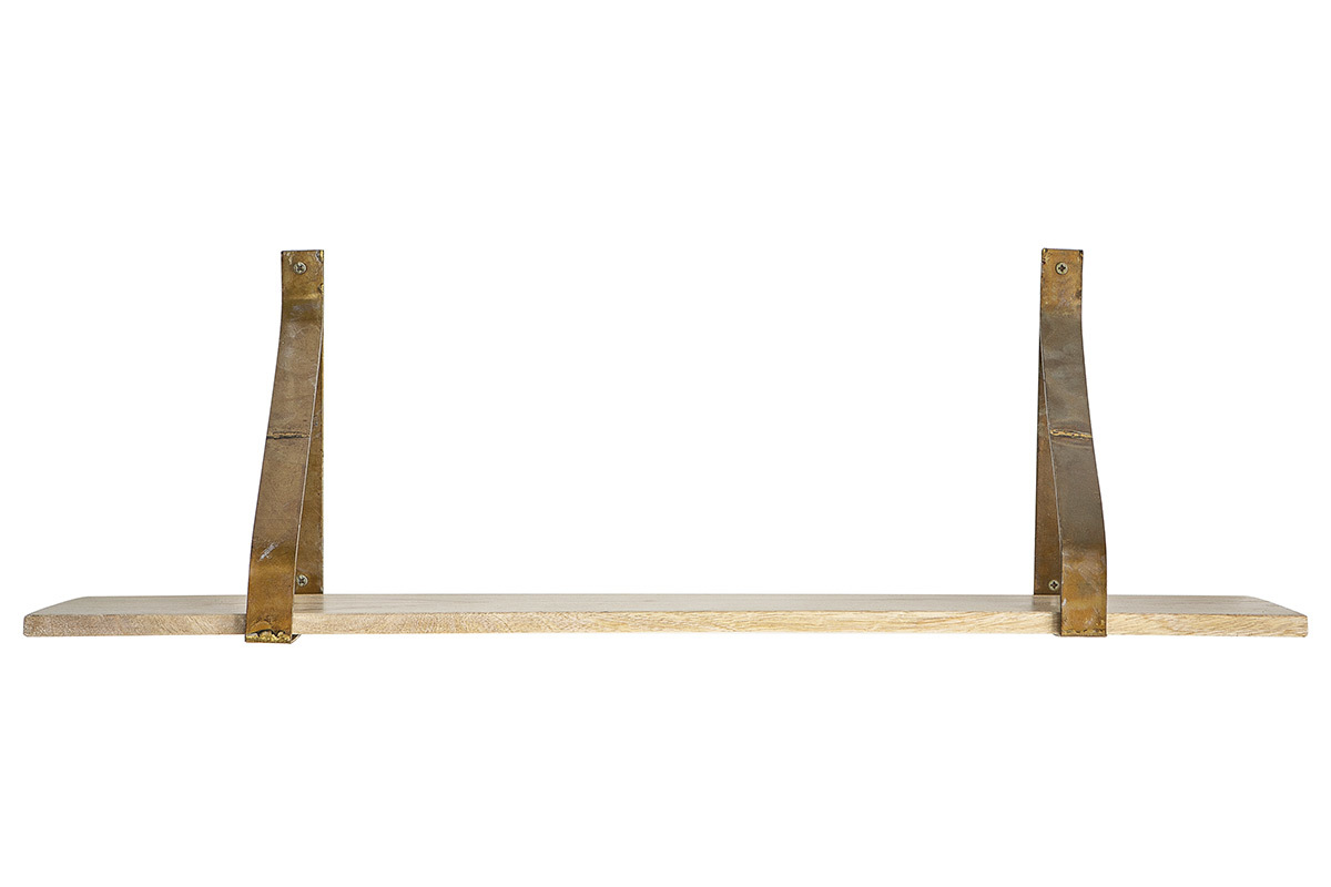 Wandregal Metall Rost und Holz 80cm MODO