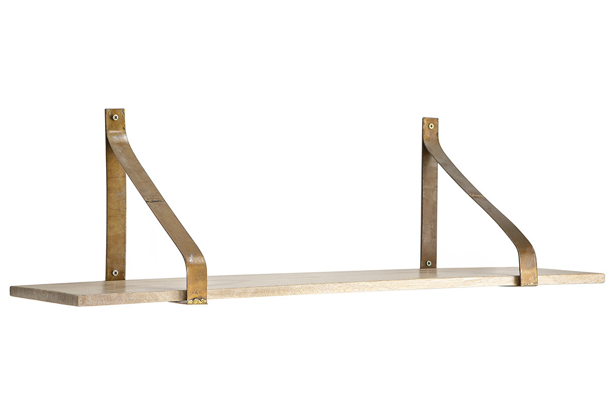 Wandregal Metall Rost und Holz 80cm MODO