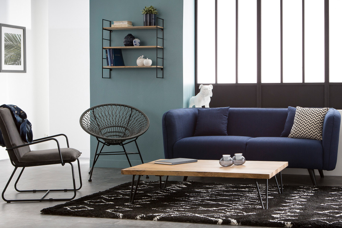 Wandregal Metall und Holz 70cm SCALE