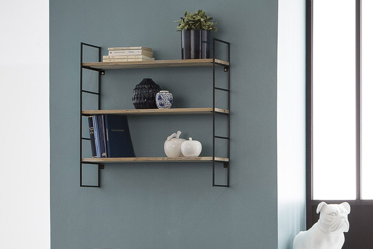 Wandregal Metall und Holz 70cm SCALE