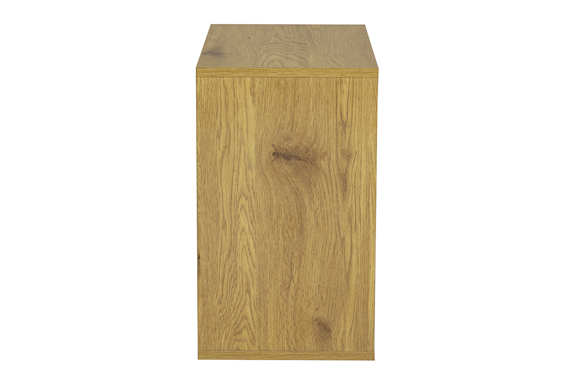 Wandaufbewahrung aus hellem Eichenholz, Seitenansicht, Ma�e L55 x T30 x H50 cm