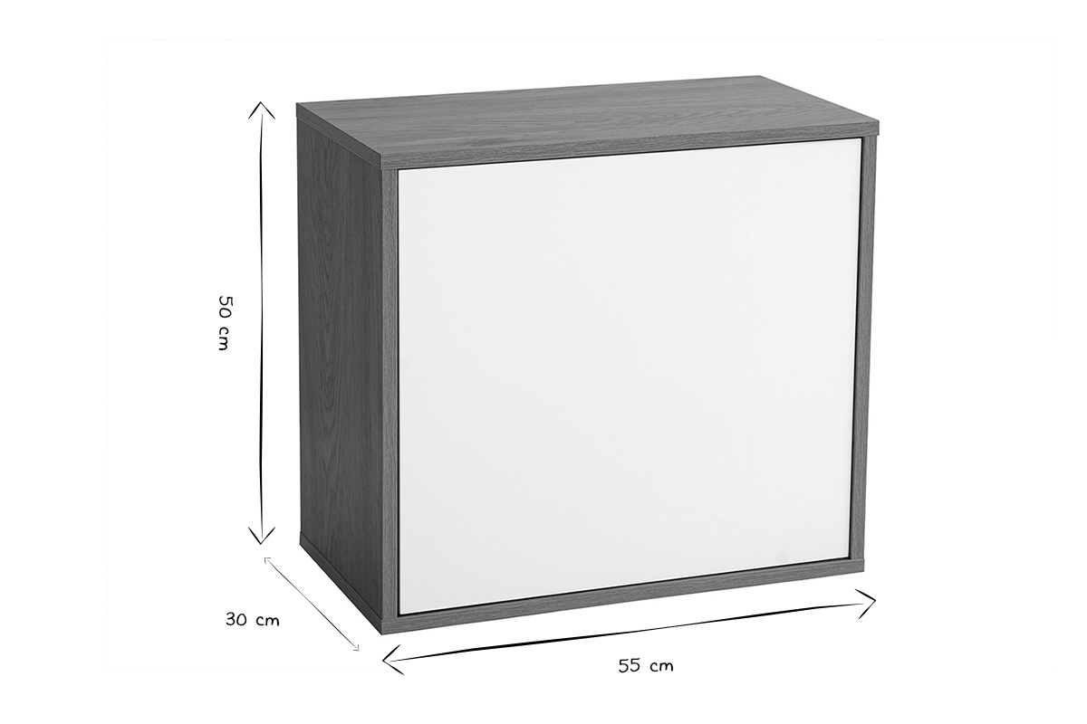 Wandregal FLEXO Ma�e L55 x T30 x H50 cm in Schwarz und Wei�
