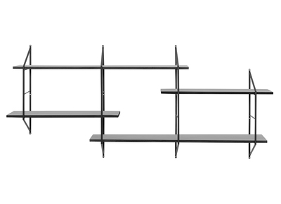 Wandregal XL Holz Schwarz BRIDGE