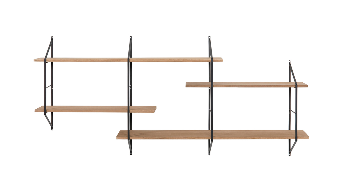 Wandregal XL Holz und Metall BRIDGE