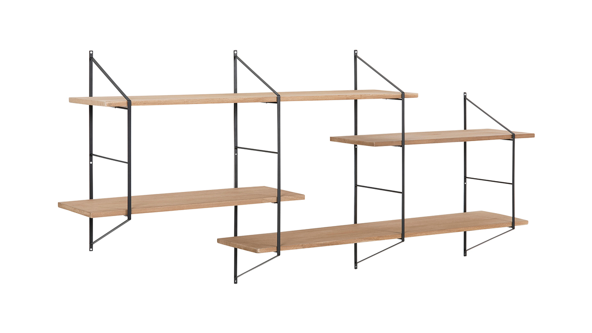 Wandregal XL Holz und Metall BRIDGE