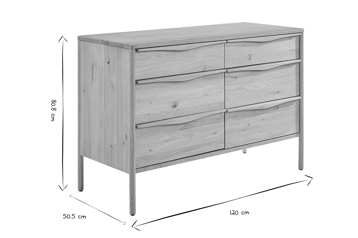 Abmessungen des Badezimmerschranks MARIN in Schwarz und Wei�: B120 x T50,5 x H80,8 cm.