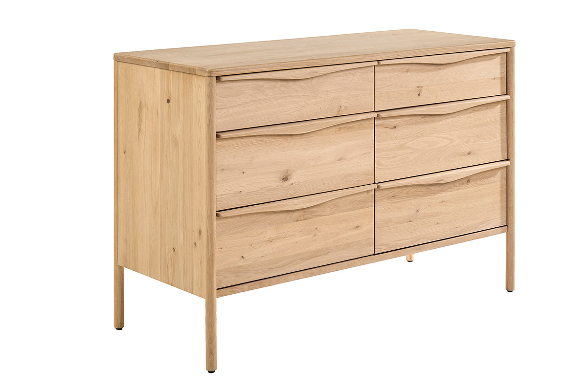 Waschbeckenunterschrank aus massivem Eichenholz L120 cm MARIN