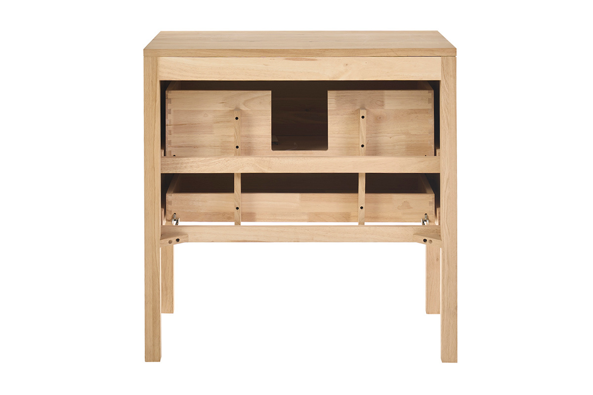 Waschbeckenunterschrank aus massiver Eiche Holz L80 cm JOSHUA