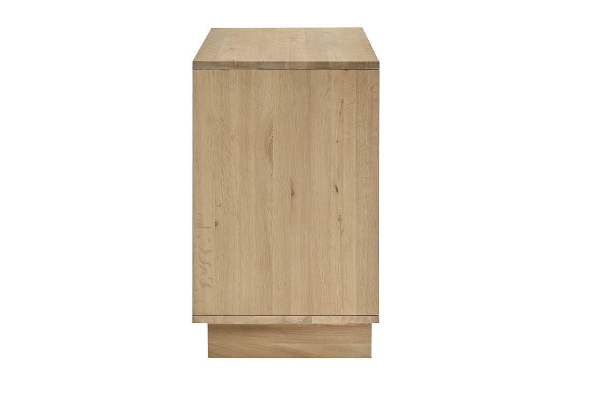 Badezimmerschrank aus massiver Eiche in der Seitenansicht, H�he 80 cm, Breite 80 cm