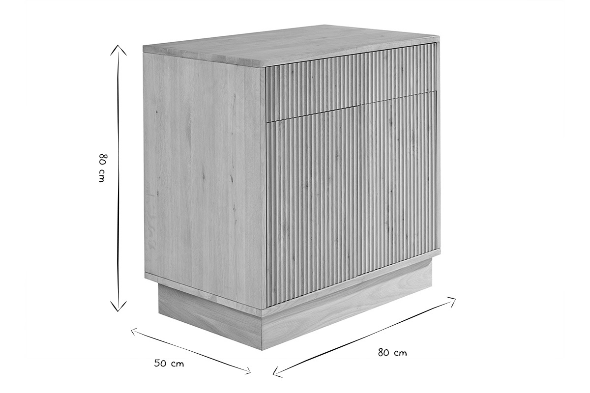 Abmessungen des Badezimmerm�bels ALISTAIR in Schwarz und Wei�: B80 cm, T50 cm, H80 cm.