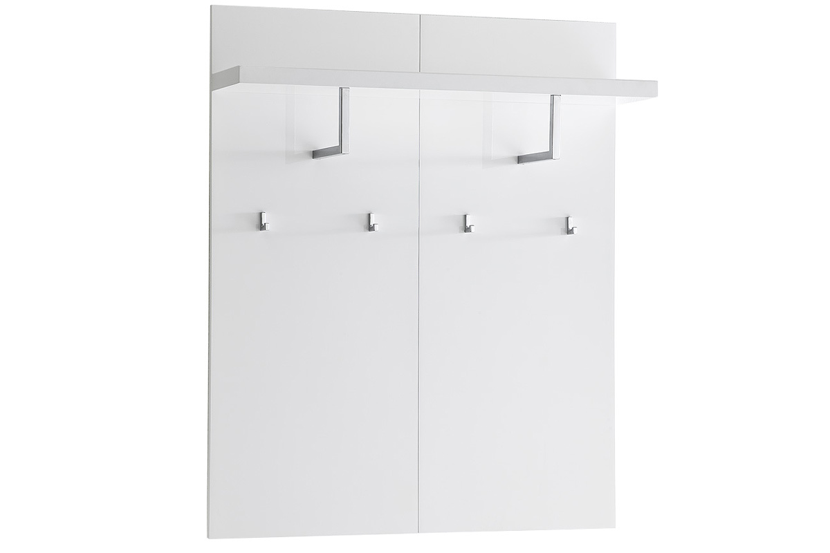 Wei lackierte Garderobenstnder-Wandablage L102 cm WILLKOMMEN
