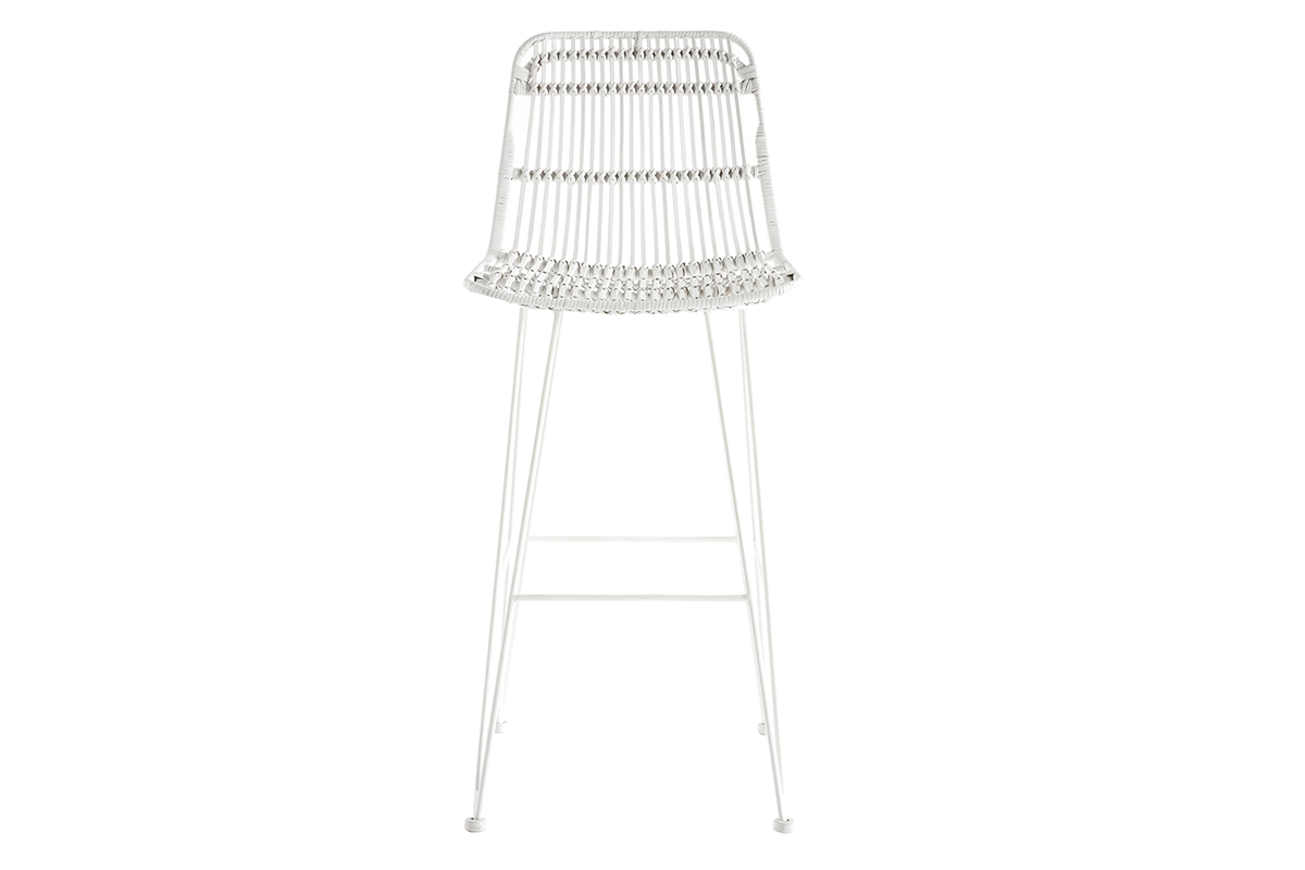 Weie Rattan-Barhocker (2 Stck) MALACCA