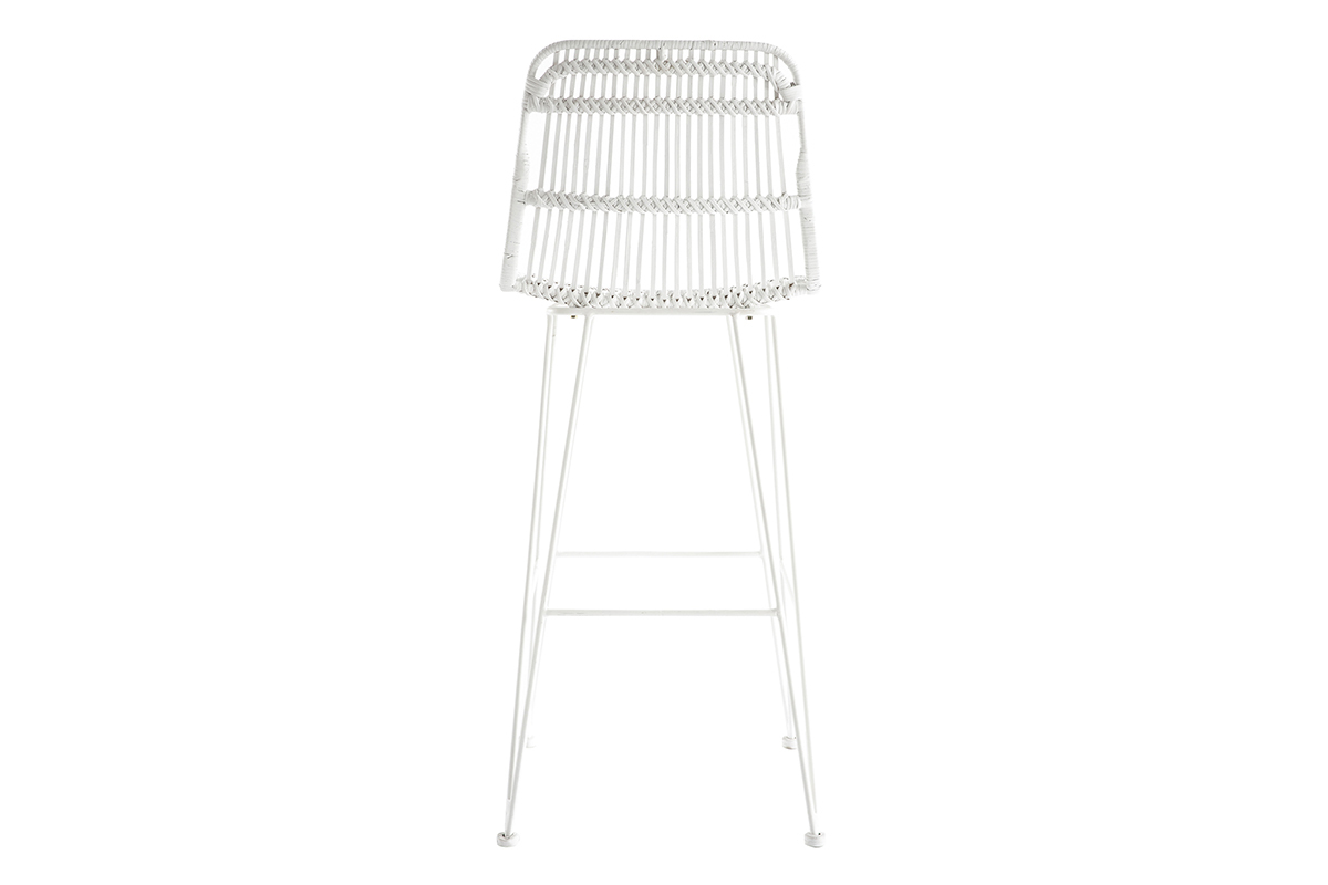 Weie Rattan-Barhocker (2 Stck) MALACCA