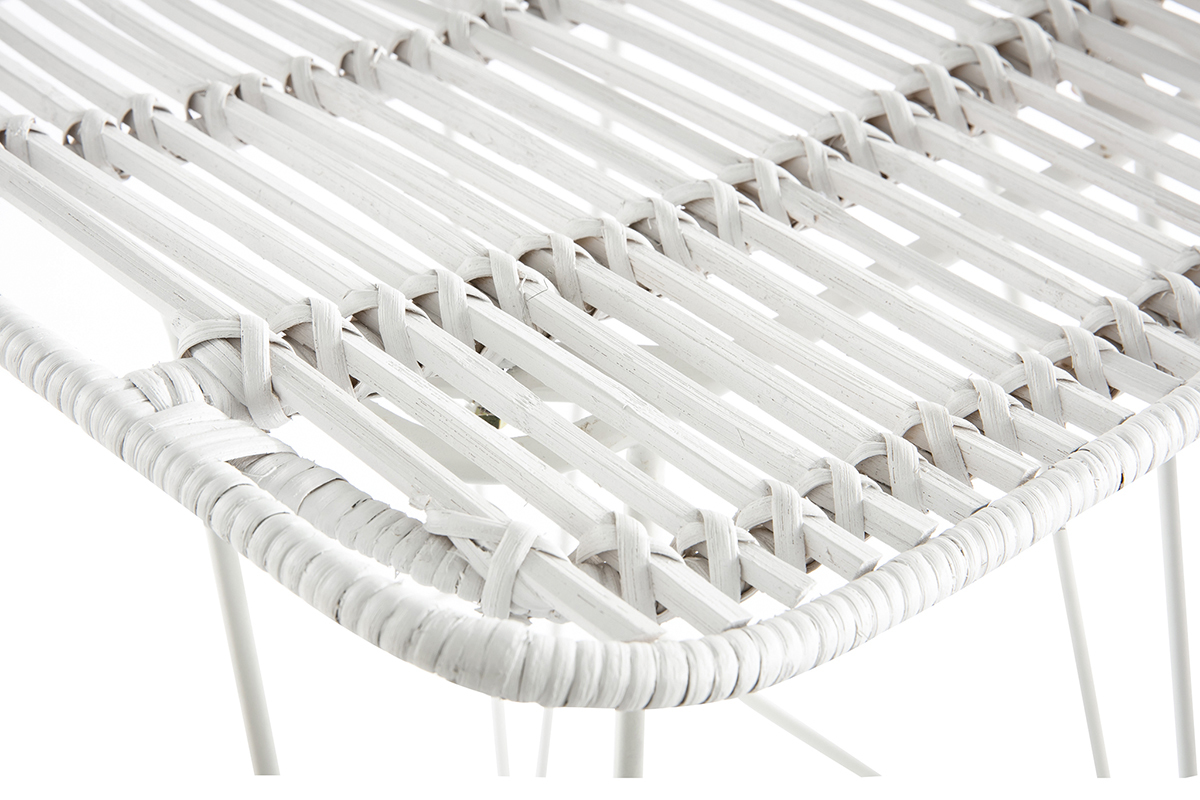 Weie Rattan-Barhocker (2 Stck) MALACCA