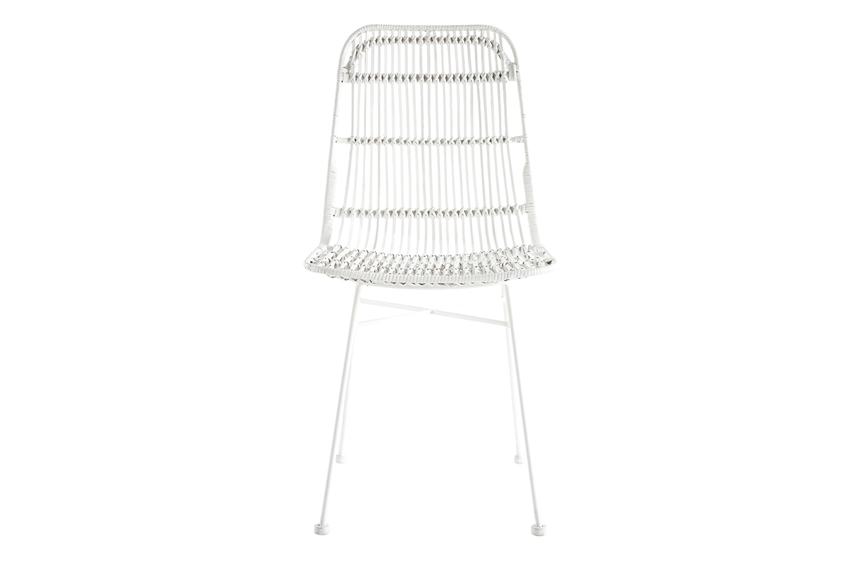 Weie Sthle aus Natur-Rattan (2 Stck) MALACCA