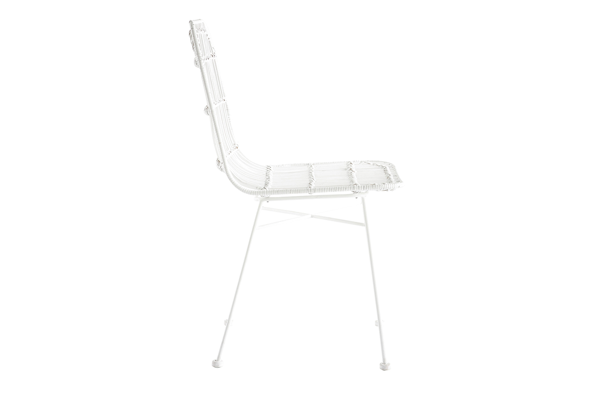 Weie Sthle aus Natur-Rattan (2 Stck) MALACCA