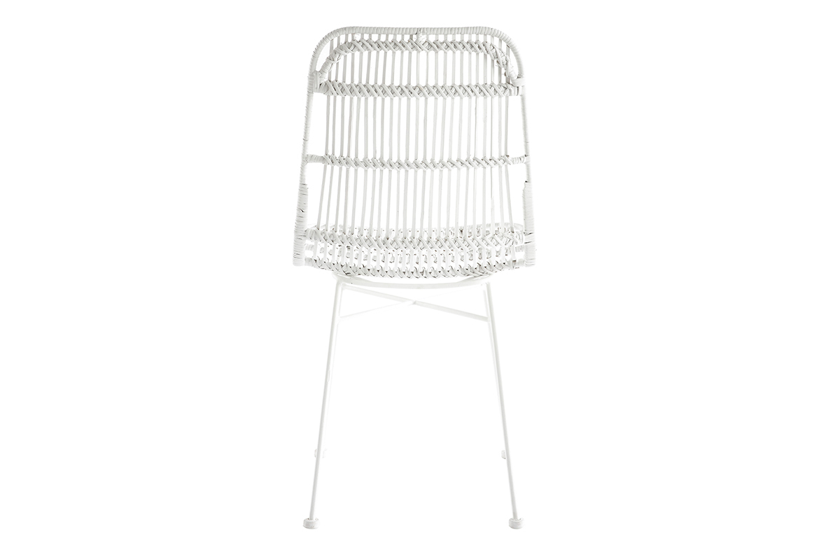 Weie Sthle aus Natur-Rattan (2 Stck) MALACCA