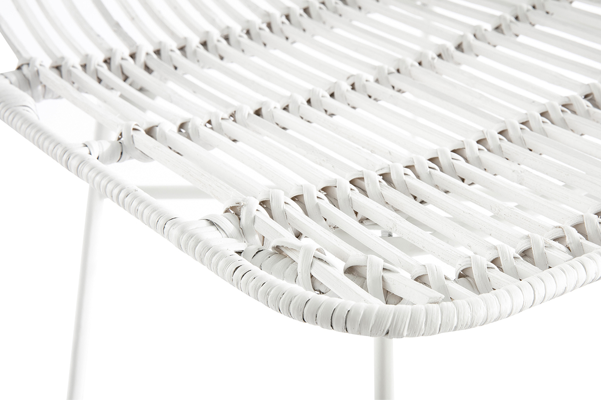 Weie Sthle aus Natur-Rattan (2 Stck) MALACCA