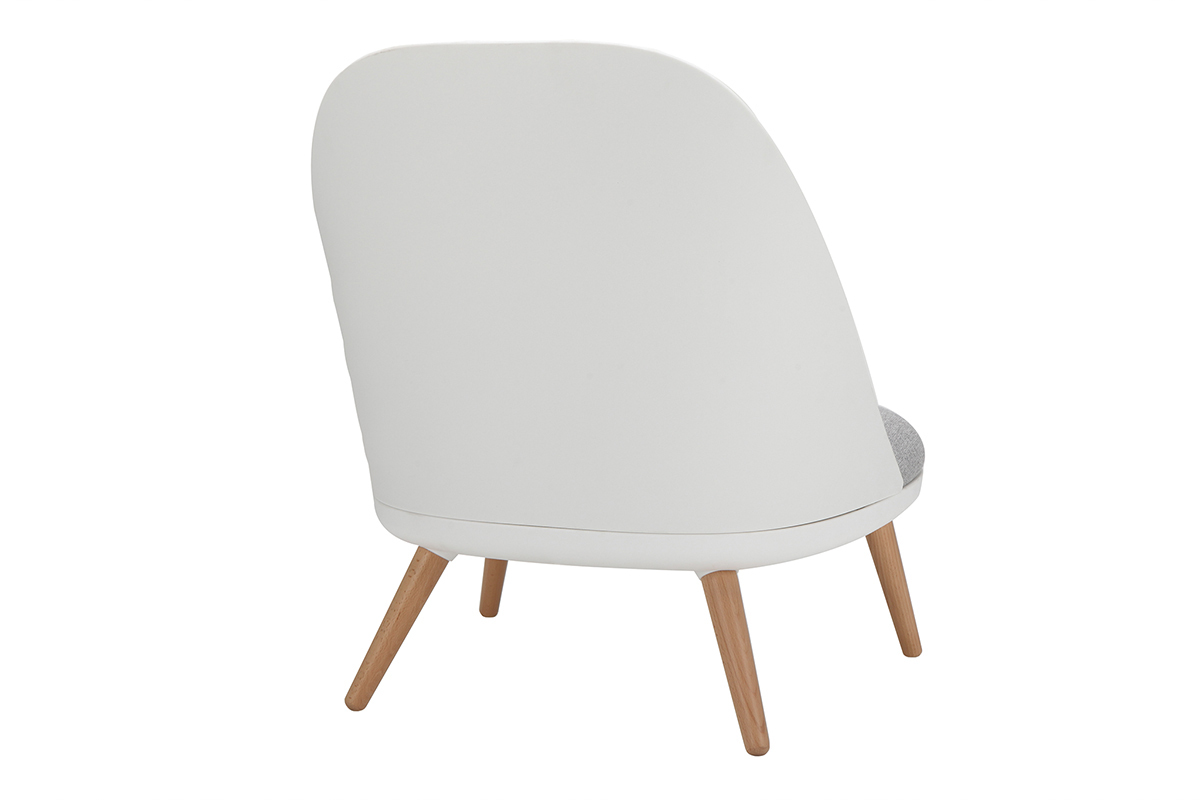 Weier Design-Sessel LEAF mit Stoffpolster und Sesselbeinen aus hellem Holz