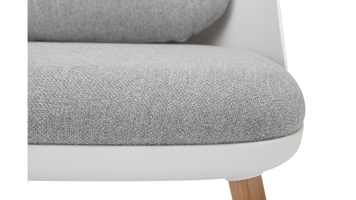 Weier Design-Sessel LEAF mit Stoffpolster und Sesselbeinen aus hellem Holz