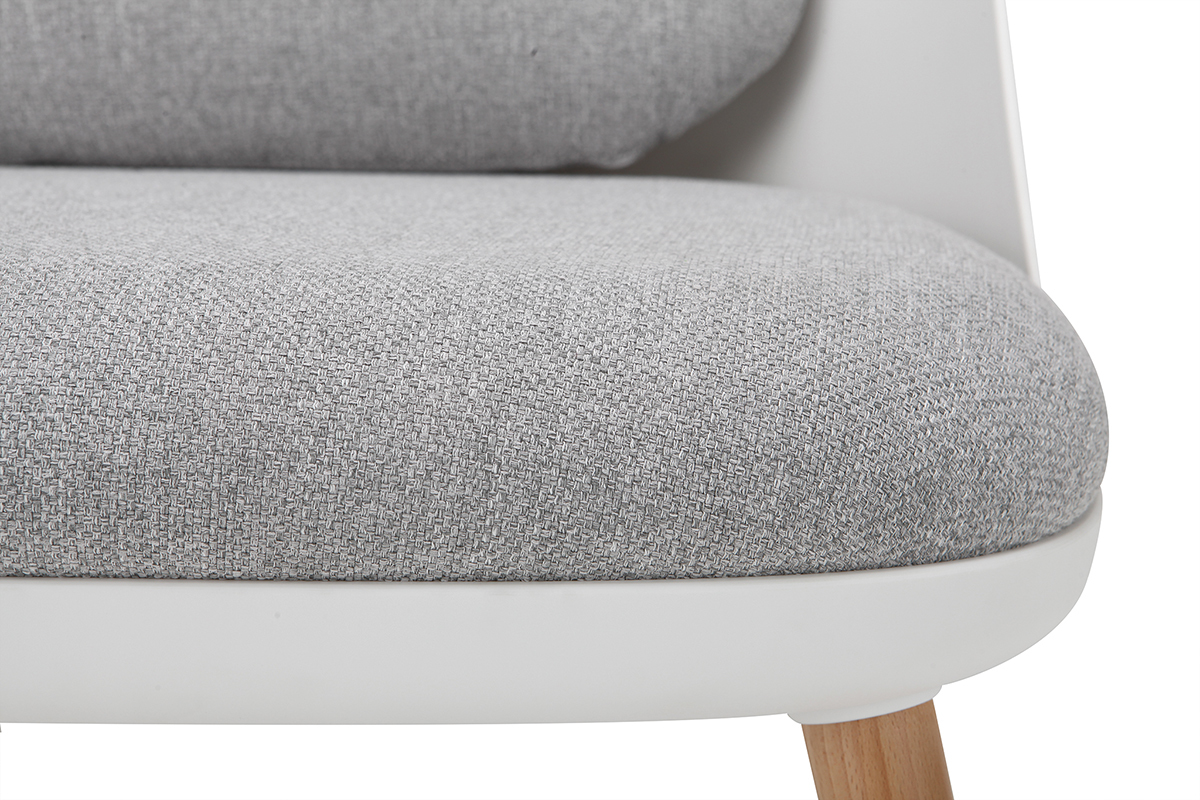 Weier Design-Sessel LEAF mit Stoffpolster und Sesselbeinen aus hellem Holz