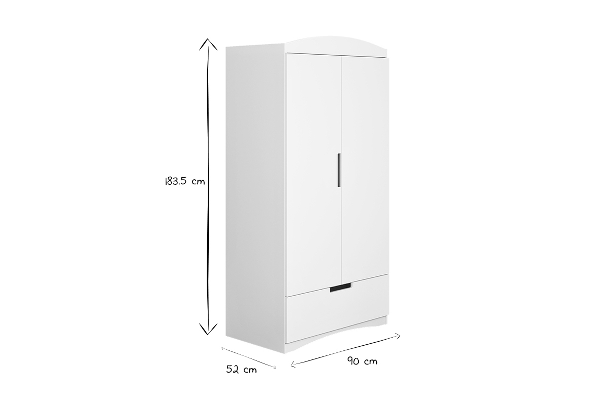 Weier Schrank mit Garderobe und Regalbden ANTONIN
