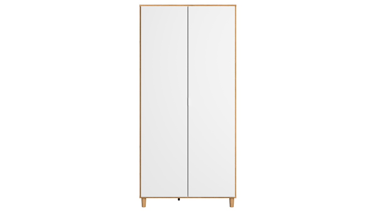 Weier und hlzerner Kleiderschrank LOU