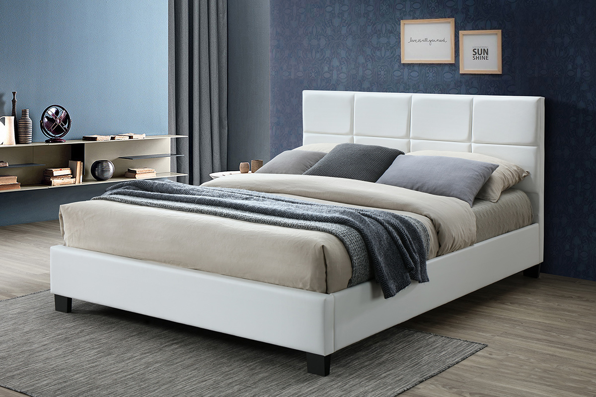 Weies Bett fr Erwachsene SOLAL 160 x 200 cm
