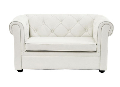 Weißes Kindersofa mit 2 Sitzplätzen - BABY CHESTERFIELD -
