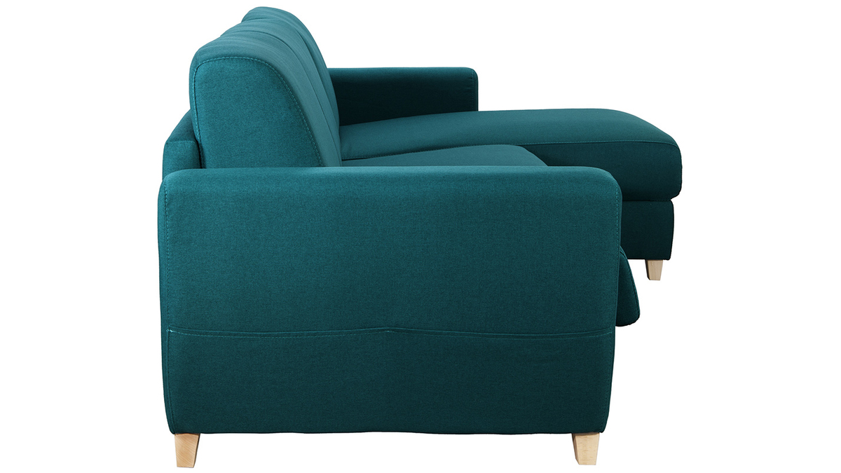 Wende- und konvertierbares Ecksofa mit Kommode in Entenblau GRAHAM