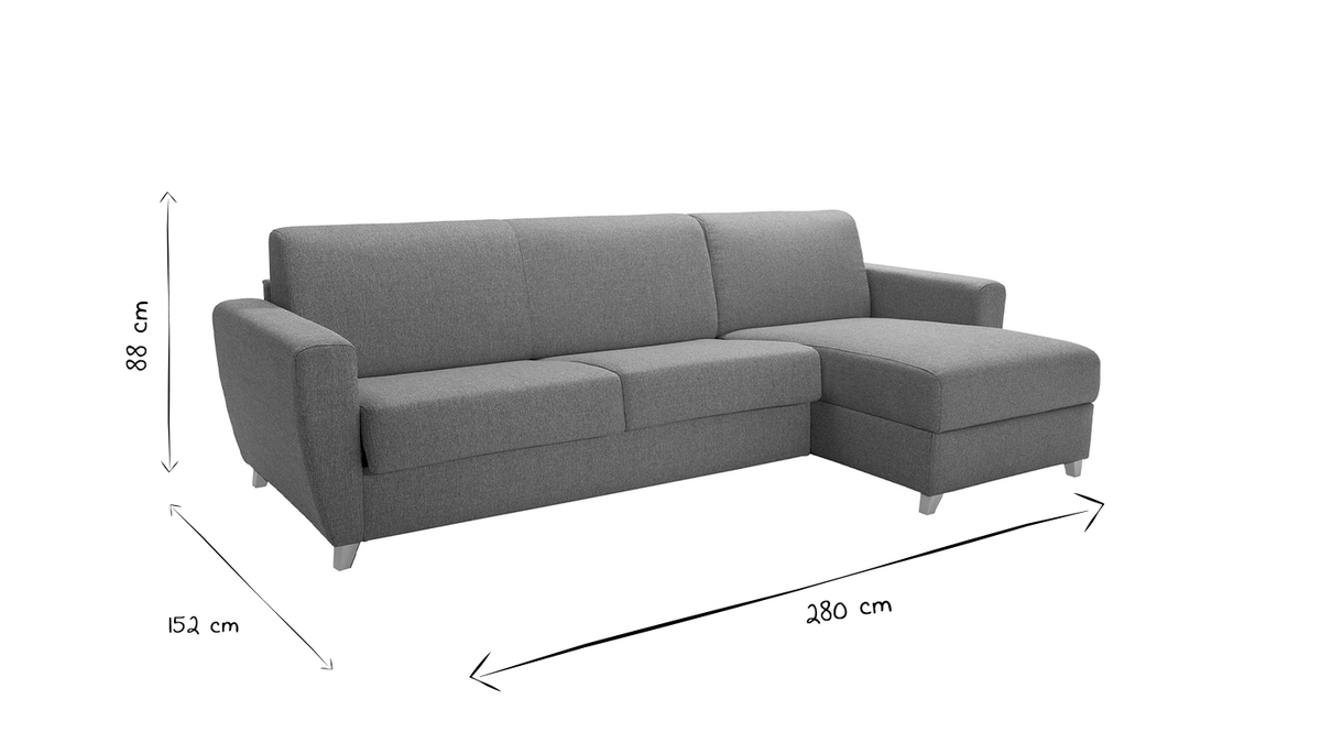 Wende- und konvertierbares Ecksofa mit Kommode in Entenblau GRAHAM