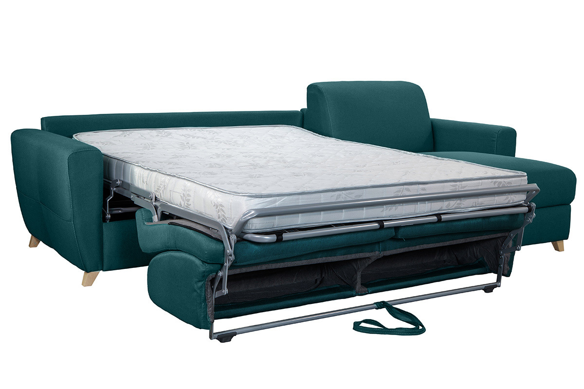 Wende- und konvertierbares Ecksofa mit Kommode in Entenblau GRAHAM