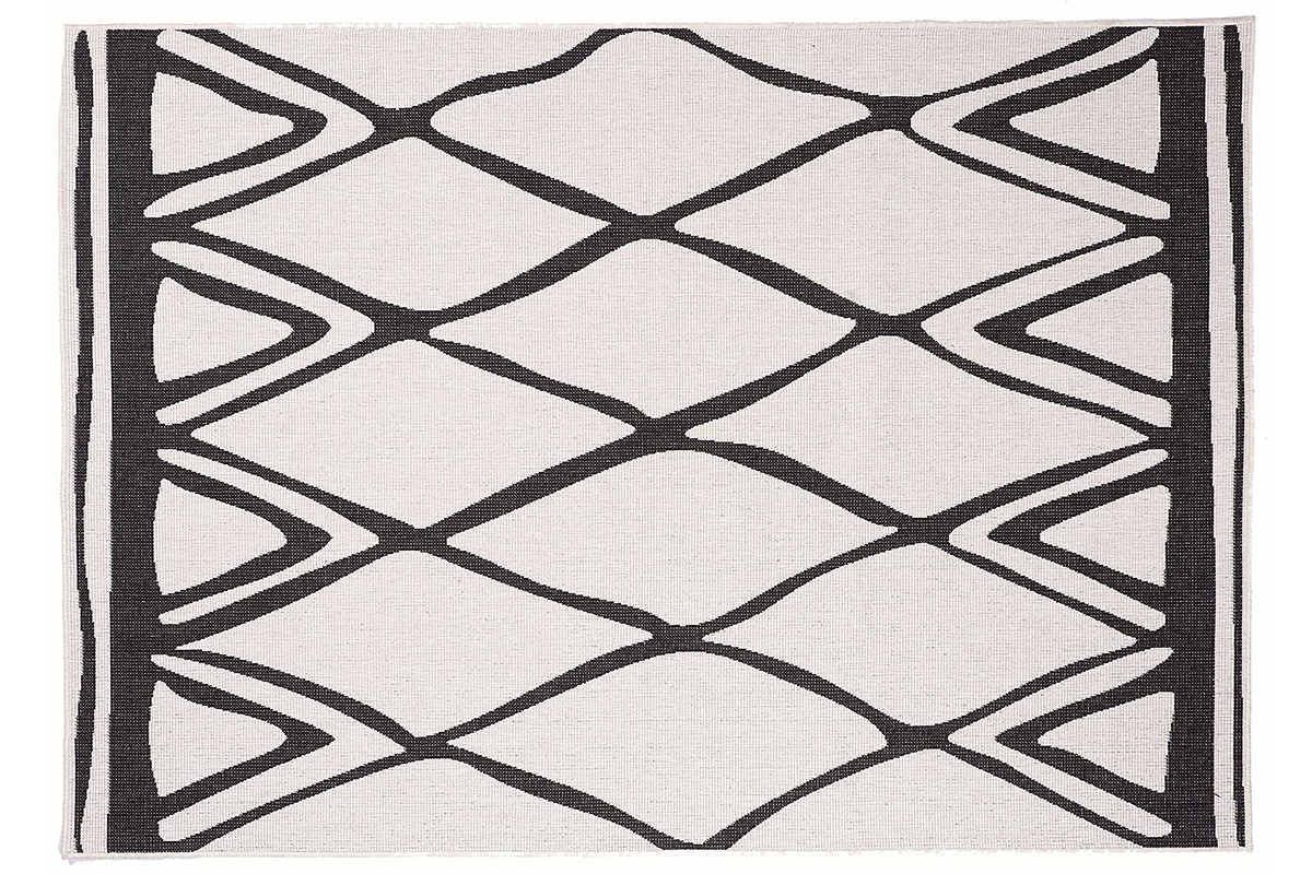 Wendeteppich fr Innen und auen schwarz und wei 160 x 230 cm ROCCA