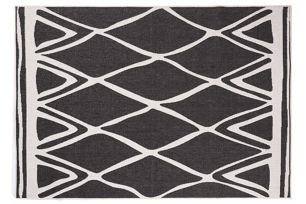 Wendeteppich fr Innen und auen schwarz und wei 160 x 230 cm ROCCA