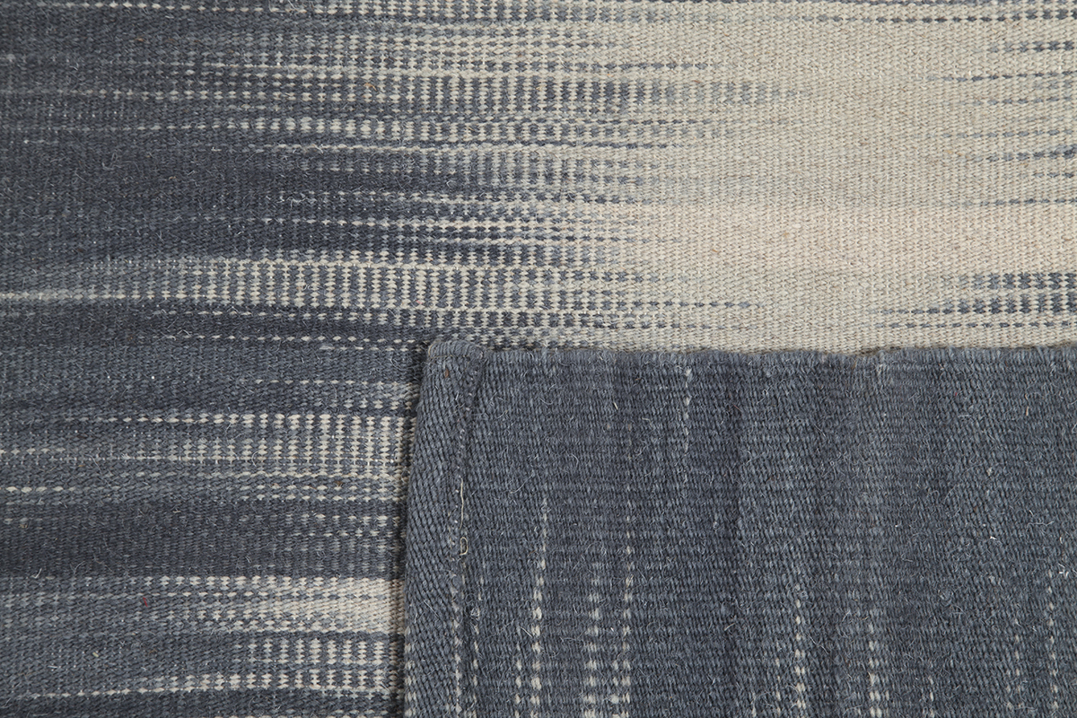Wollteppich Grau 160 x 230 cm IKAT